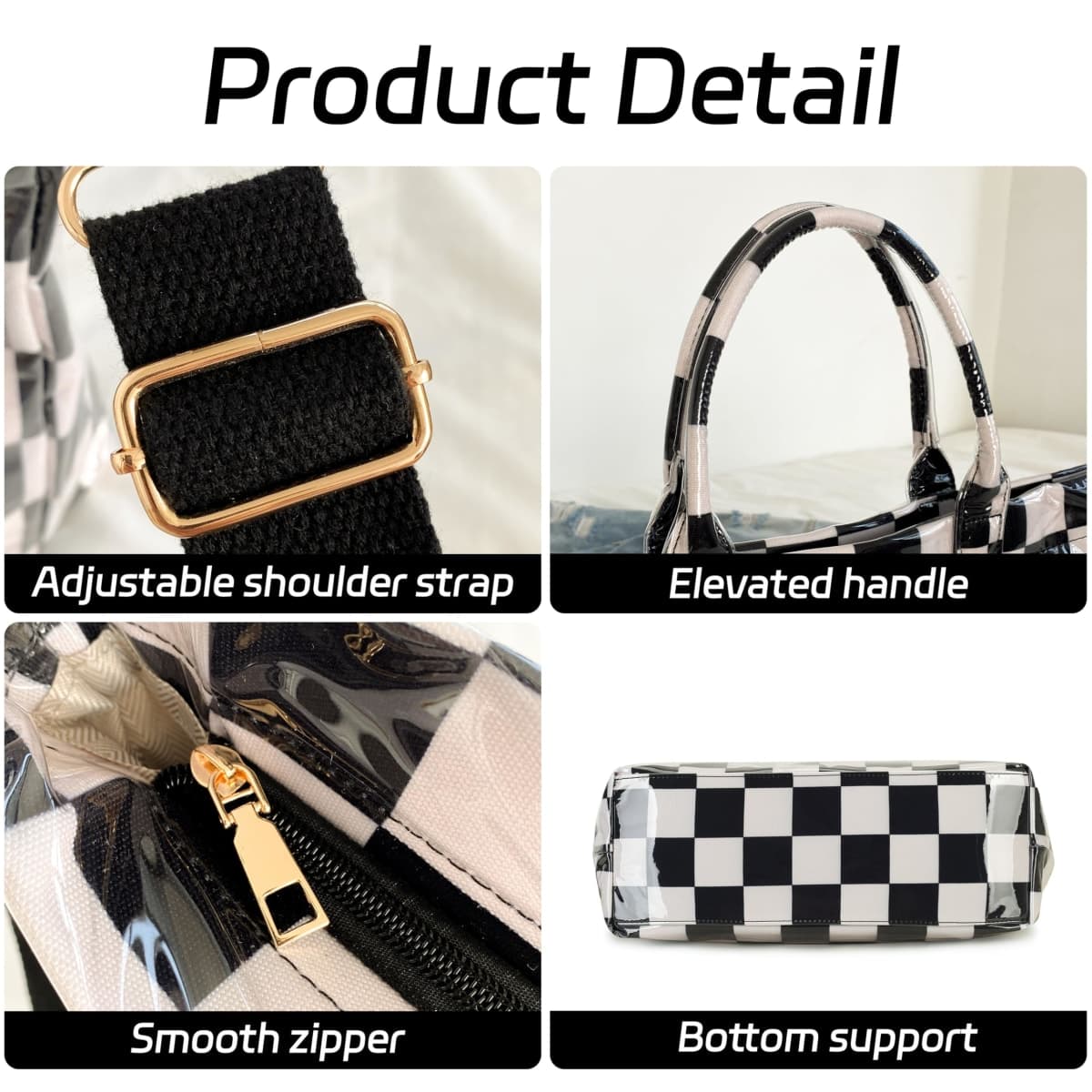 GISMTR Large PVC Tote Bag for Women Letters Print Handbags Kraft Paper Shoulder Bag for Work Travel, Brown thumbnail 4