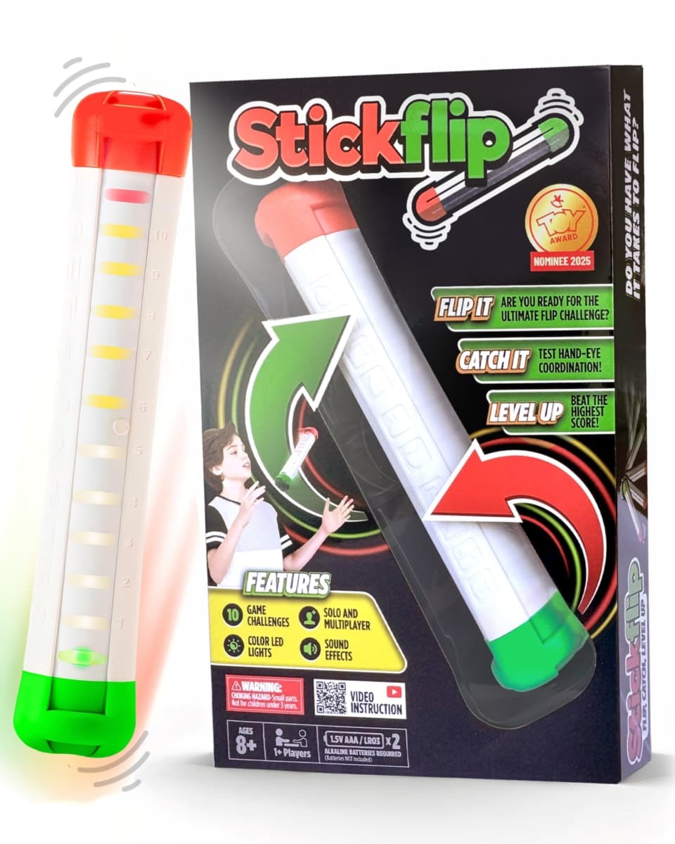 Stickflip How Many Flips can You Throw? | Electronic Flip Challenge Game | Auto-Counting Skill Toy for Kids, Teens & Adults | 10 Games Each with a High Score to Beat | Fun Gift & Party Game Ages 8+ — image 1