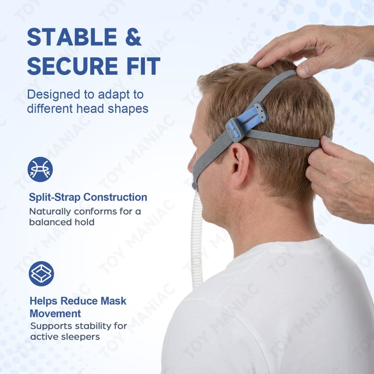 2-Pack Replacement Headgear Compatible with AirFit P10 & N30, Adjustable Headgear Strap, Soft Elastic Material & Quick-Fit Design thumbnail 5