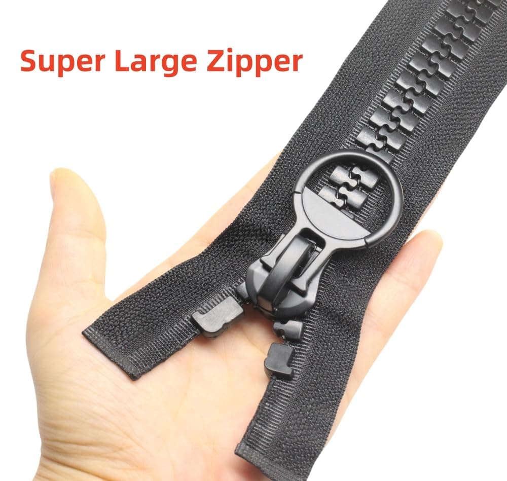 YaHoGa 70cm #20 Super Large Separating Giant Plastic Zippers for Sewing Tents Coats Overcoats Boat Cover Canvas Heavy Duty Huge Resin Vislon Zippers (28" Black) thumbnail 2