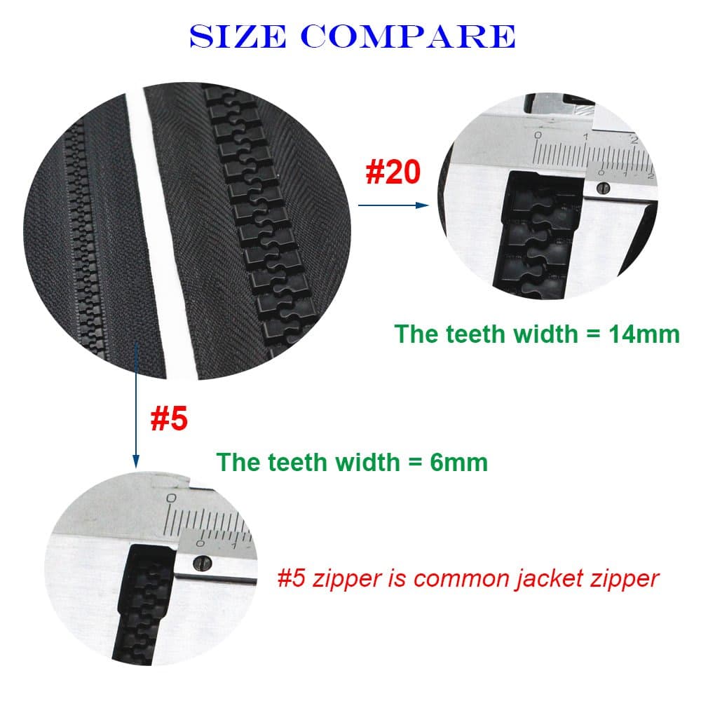 YaHoGa 70cm #20 Super Large Separating Giant Plastic Zippers for Sewing Tents Coats Overcoats Boat Cover Canvas Heavy Duty Huge Resin Vislon Zippers (28" Black) thumbnail 4