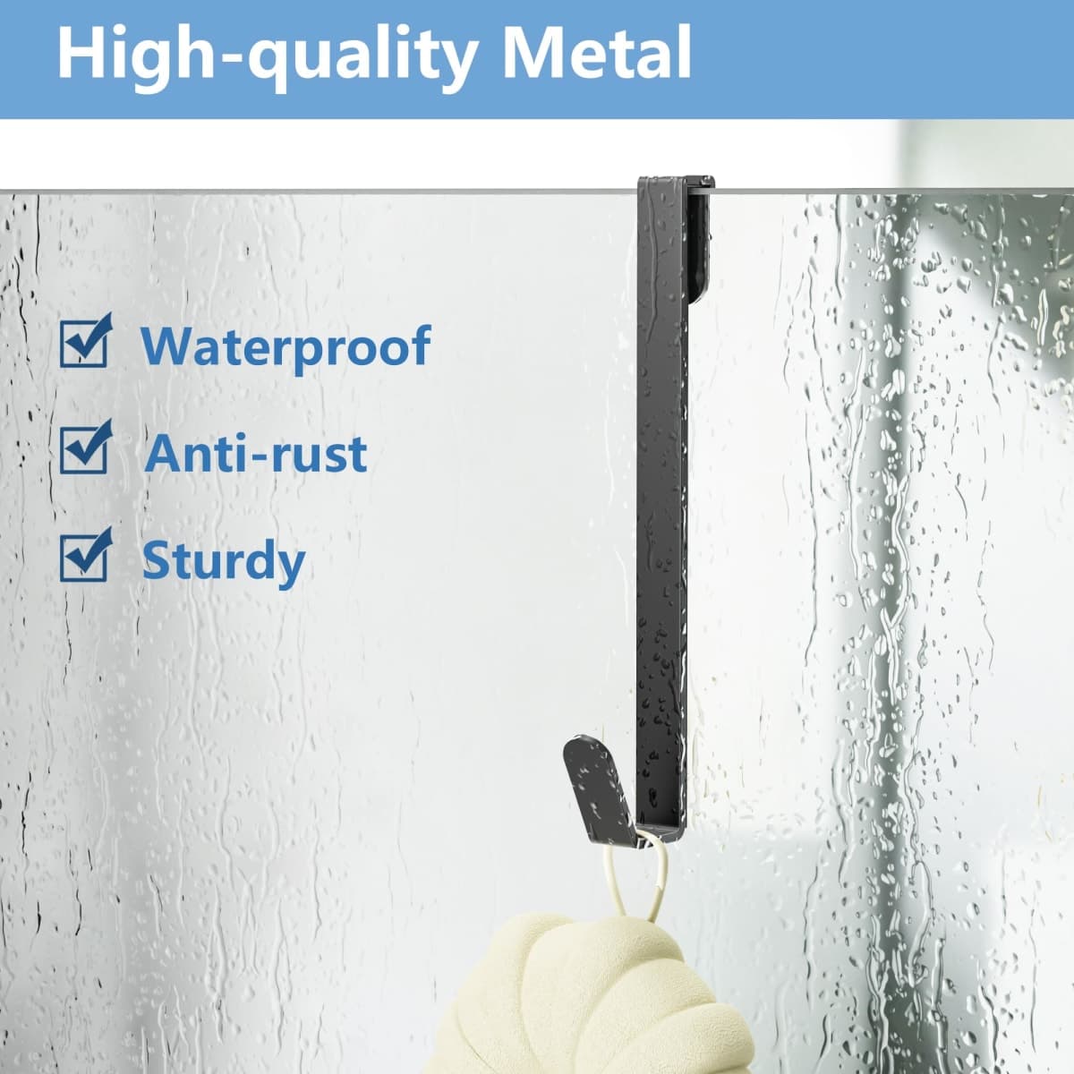 Chinpakden Shower Door Hooks, Black. thumbnail 3