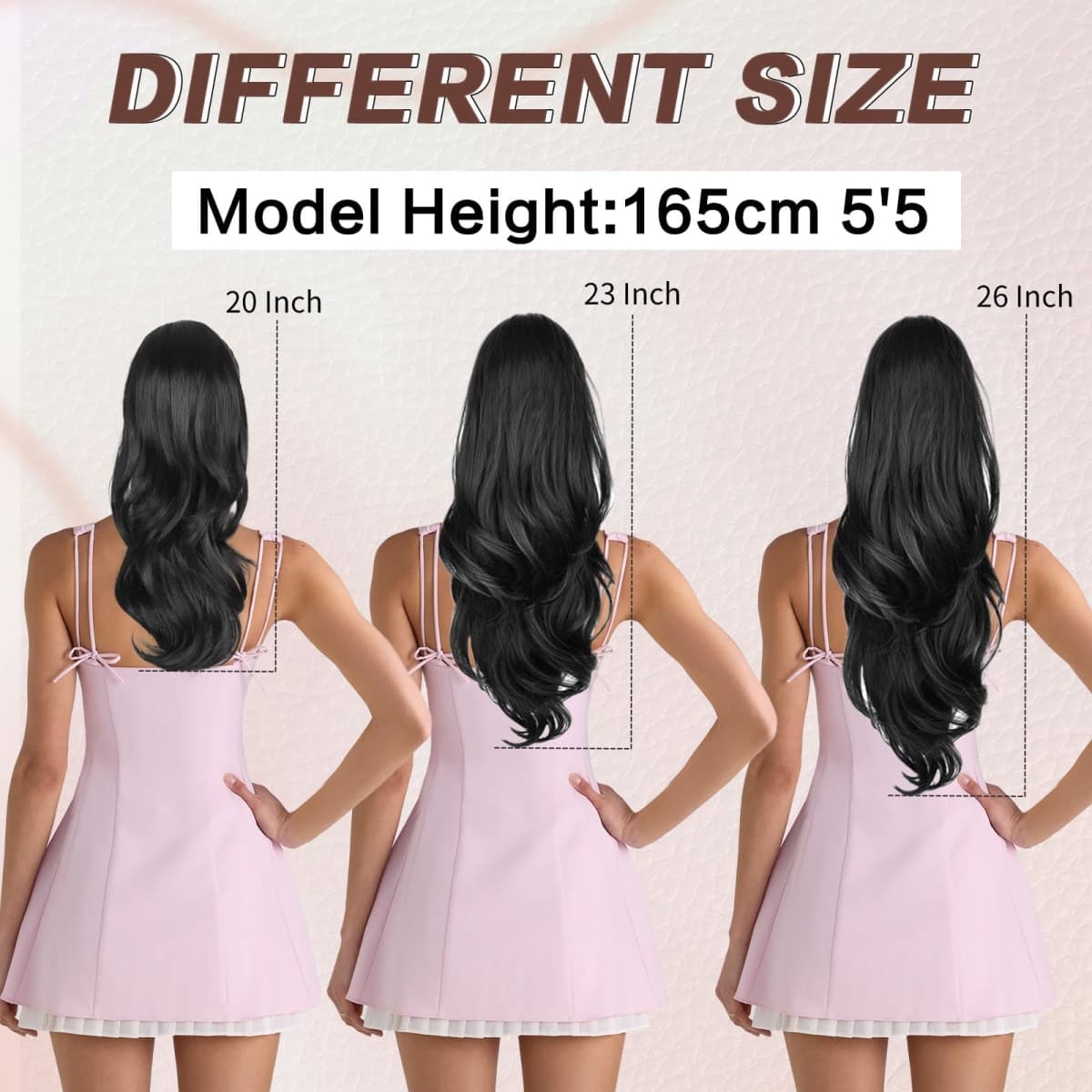 CHRSHN Ponytail Extension, Drawstring Ponytail Extension for Women 23 Inch Long Dark Brown Wavy Pony Tails Hair Extensions Synthetic Clip in Ponytail Hairpiece for Women thumbnail 3