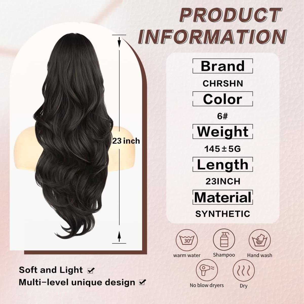 CHRSHN Ponytail Extension, Drawstring Ponytail Extension for Women 23 Inch Long Dark Brown Wavy Pony Tails Hair Extensions Synthetic Clip in Ponytail Hairpiece for Women thumbnail 4