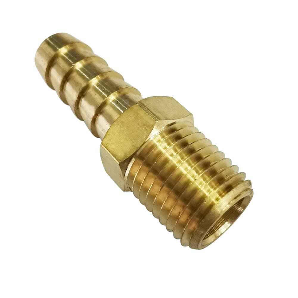 Legines 1/8" NPT Male to 1/4" Barb Fitting, Brass Hose Barbed Male Adapter Connector Straight, 2 pcs thumbnail 2