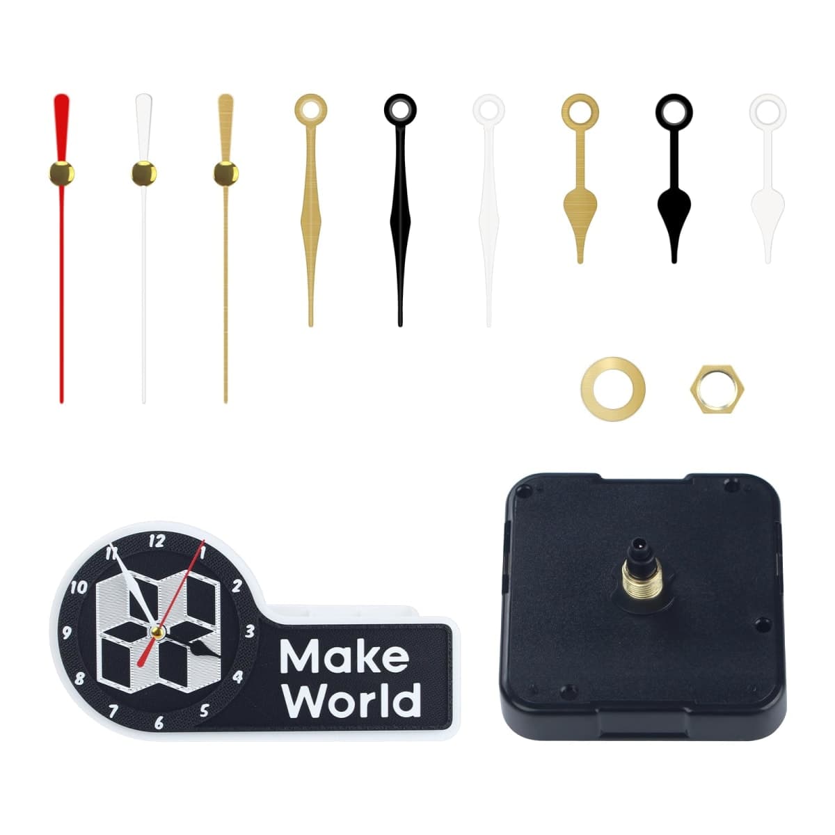 3D Printer Part DIY Clock Model Components Kit: Only Hardware Accessories Not Include Printed Part Compatible with BambuoLab X1/X1C/X1E/P1P/P1S/A1/A1 Mini Craertive Model Makeworld MH-011 — image 1