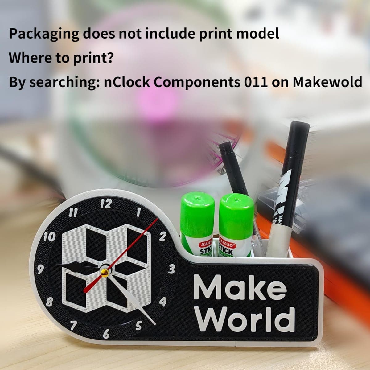 3D Printer Part DIY Clock Model Components Kit: Only Hardware Accessories Not Include Printed Part Compatible with BambuoLab X1/X1C/X1E/P1P/P1S/A1/A1 Mini Craertive Model Makeworld MH-011 thumbnail 3