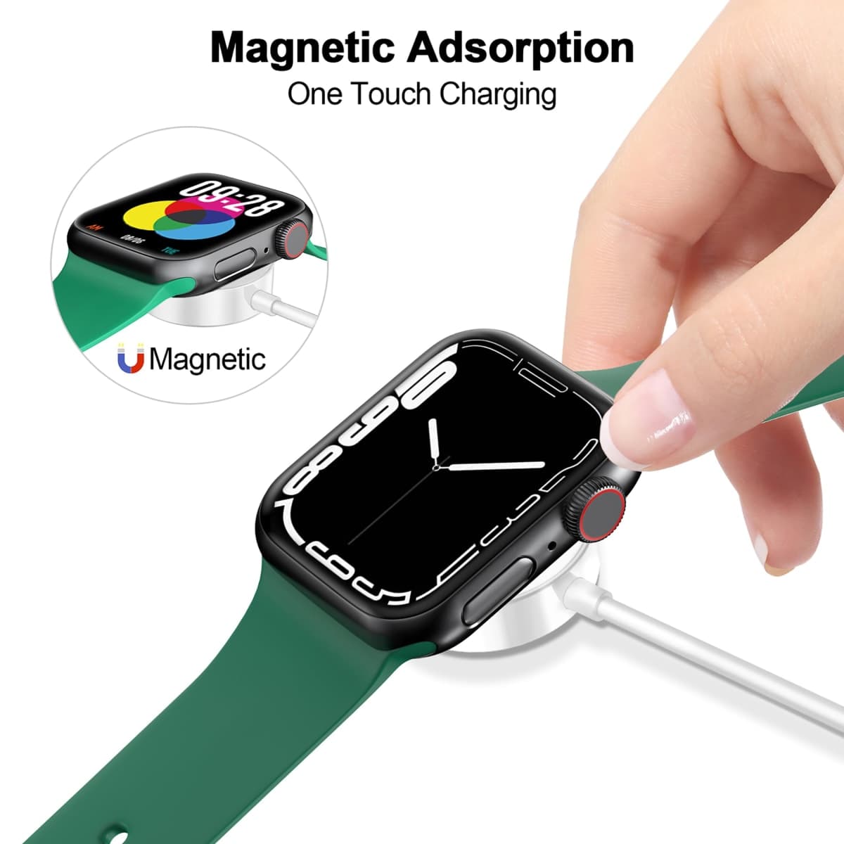𝟐𝟎𝟐𝟔 𝐔𝐩𝐠𝐫𝐚𝐝𝐞𝐝 Magnetic Charging Cable for Apple Watch Charger,[USB C Port] Wireless Charging Cable Compatible with iWatch Series Ultra/10/9/8/7/6/SE/SE2/5/4/3/2[3.3FT/1M]-White thumbnail 4