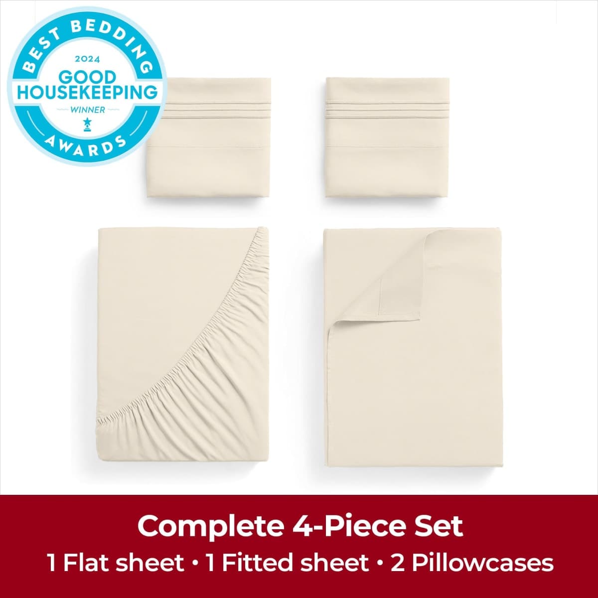 Mellanni Extra Deep Queen Sheets - 4 PC Iconic Collection Bedding thumbnail 4