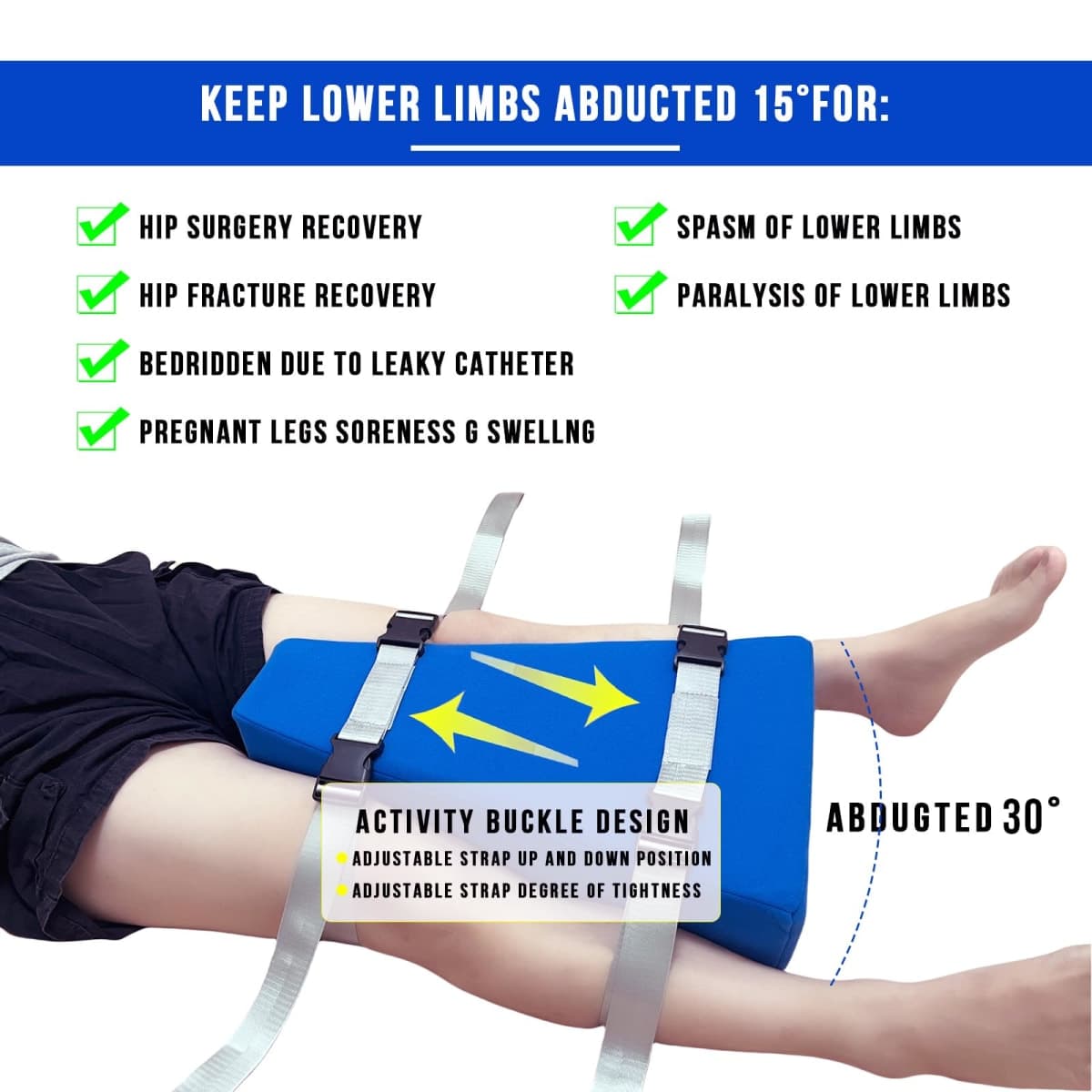 bibahala Hip Abduction Pillow Hip Replacement Recovery kit After Surgery Supplies Support Pillow Seniors Total knee Replacement Prime Preventing Dislocation Leg fixed pillow thumbnail 3