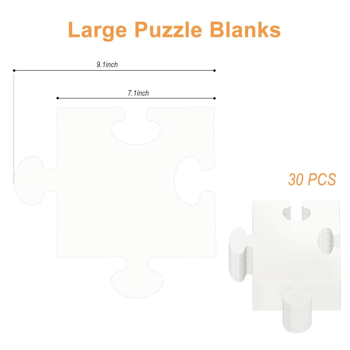 30 PCS Large Blank Puzzles to Draw on, 9x9 Inches Per Piece, White, Make Your Own Jigsaw Puzzle Giant Pieces for DIY Arts & Crafts Projects thumbnail 5