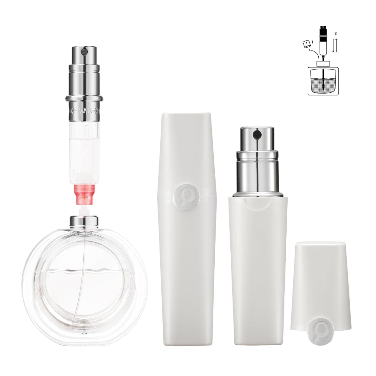 Perfume Pod ATOM Refillable Perfume Atomizer, Bottom Filling Fragrances Perfume Bottle, Mini Cologne Dispenser, Travel sized, Portable Sprayer for Women Men, Gift, WHITE, 0.2 Ounces, ATOM01 — image 1