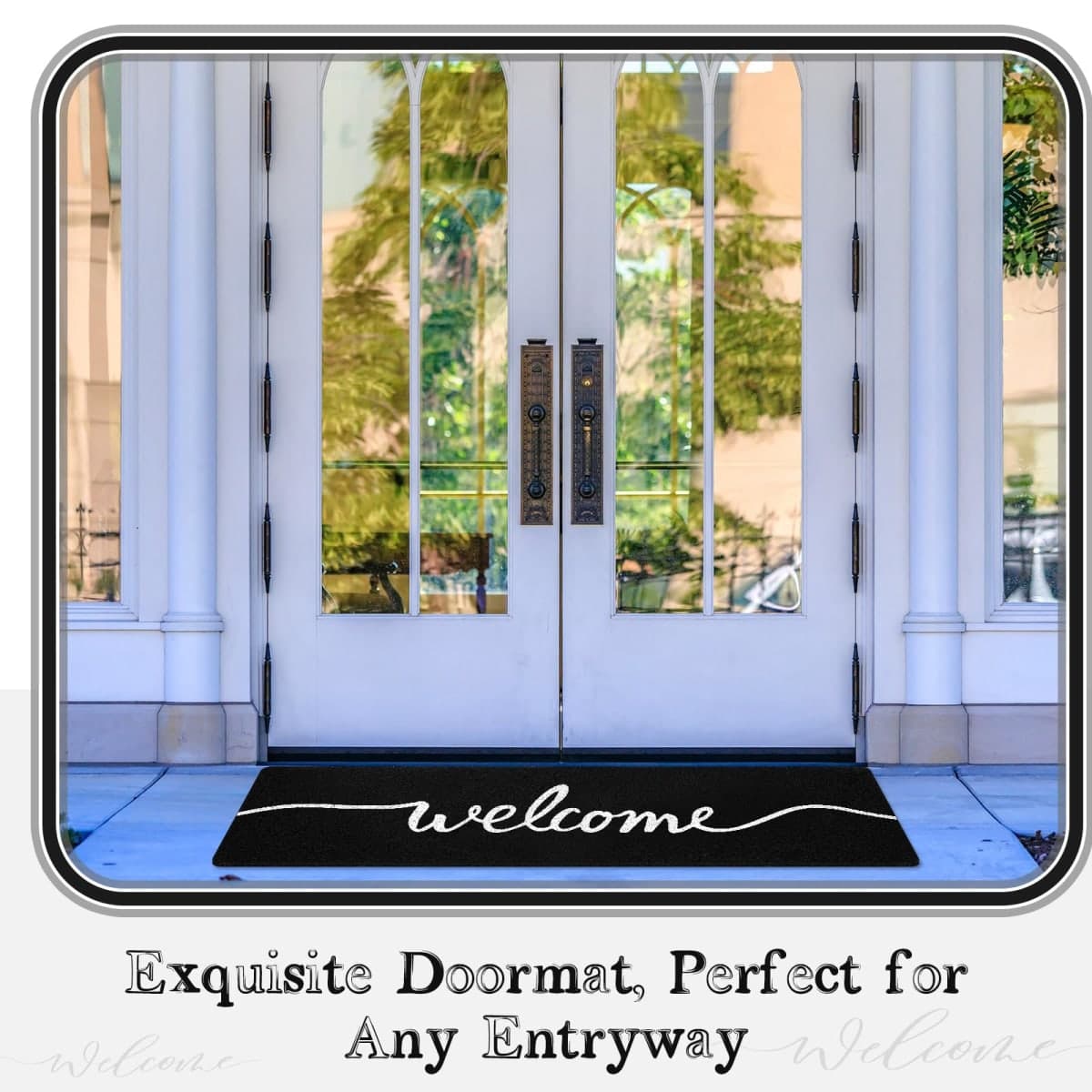 Ninehaoou Long Doormat 48''x16'' Front Door Mat for Entrance Inside Outdoor Large Decorative Door Rug Welcome Mat Runner Rug for Outside Home Entry Step(Welcome,Black) thumbnail 5