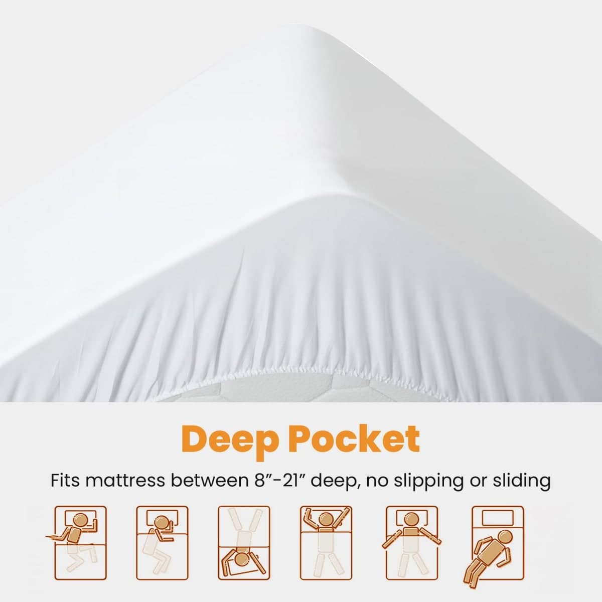 MATBEBY King Mattress Pad, Cooling & Breathable, Quilted Fitted, Deep Pocket, Machine Washable, White thumbnail 4