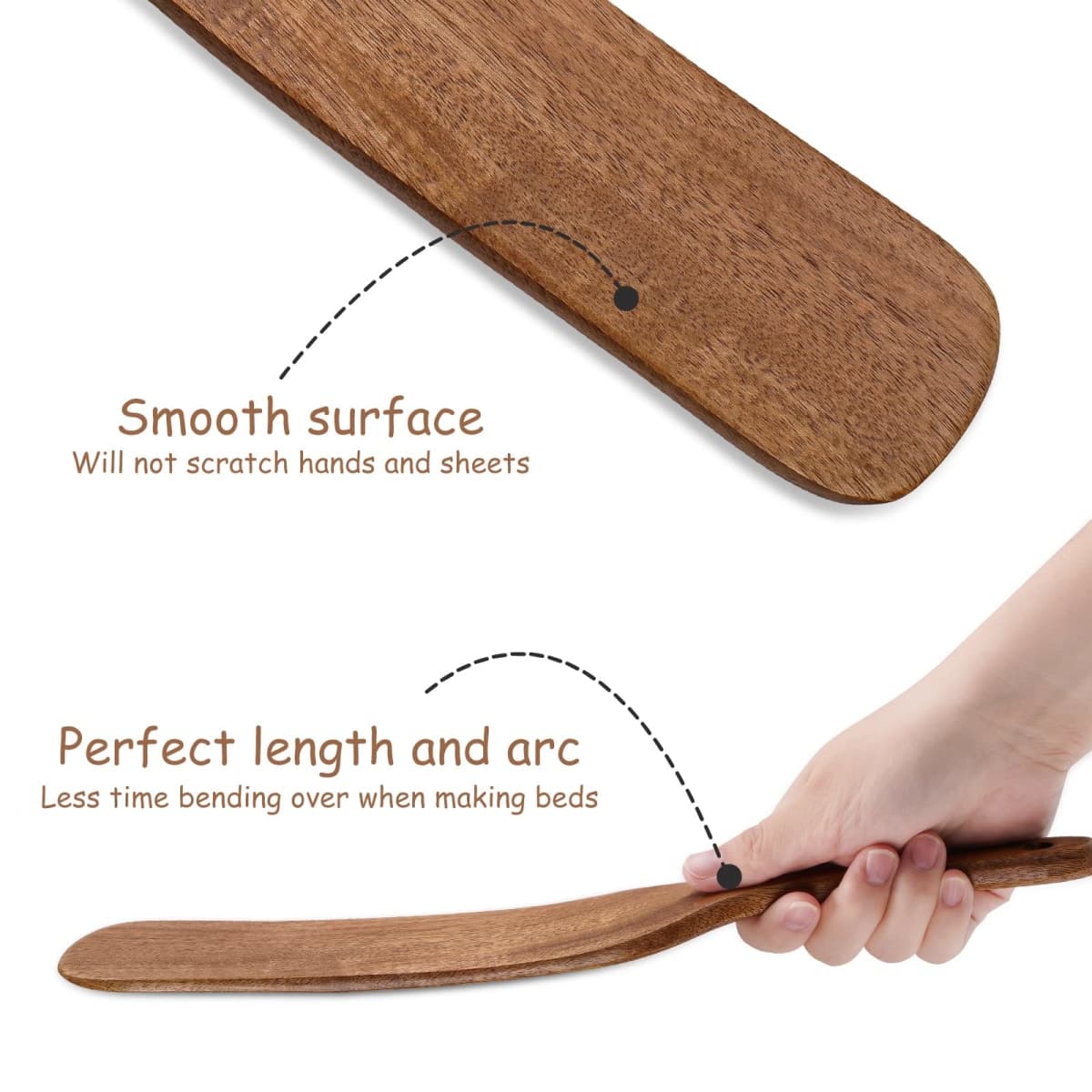 NiHome Mattress Lifter for Changing Sheets Bed Skirts, Bed Making Tool for Bed Making Easier, Sheet Tucker Tool Protect Your Back, Hand, Reduce Excess Strain, Mattress Tucker Paddle (Single) thumbnail 4