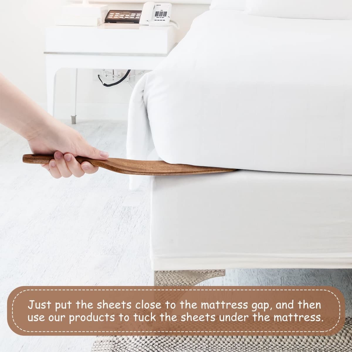 NiHome Mattress Lifter for Changing Sheets Bed Skirts, Bed Making Tool for Bed Making Easier, Sheet Tucker Tool Protect Your Back, Hand, Reduce Excess Strain, Mattress Tucker Paddle (Single) thumbnail 5