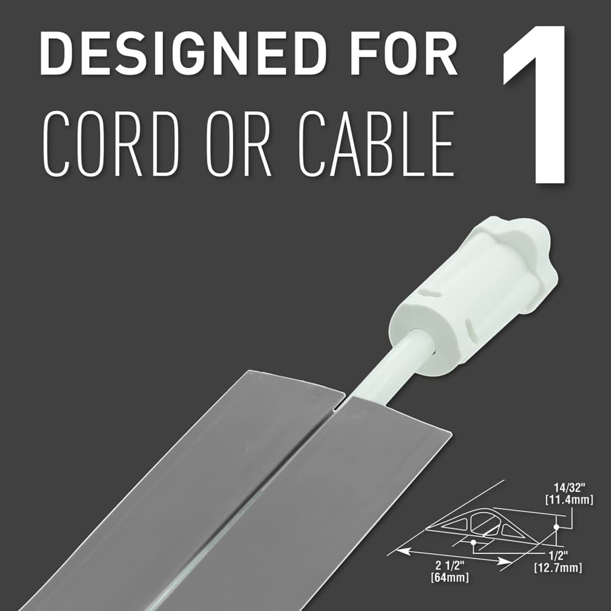C2G Wiremold Floor Cord Management Kit, Corduct, Cord Protector, Wire Organizer and Hider, Rubber Cable Cover and Concealer, Gray, 5 Feet, CDG-5 thumbnail 3