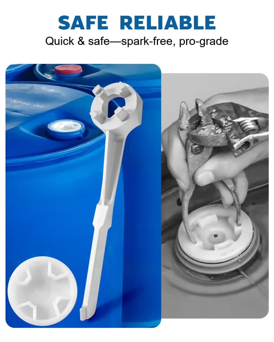 Aluminum Drum Wrench, Drum Plug Bung Wrench for Opening 10 15 20 30 50 55 Gallon Drum, Fits 2 in and 3/4 in Bung Caps thumbnail 5