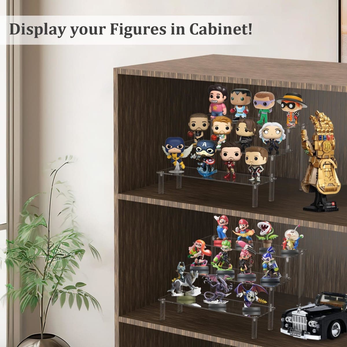 Acrylic Riser,Clear Display Risers Stand Perfume Organizer Cologne Acrylic Shelves 3 Tiered Cupcake Shelf for Amiibo Funko POP Figures Food Desserts Holder Collection Cosmetic Vendor Product thumbnail 4