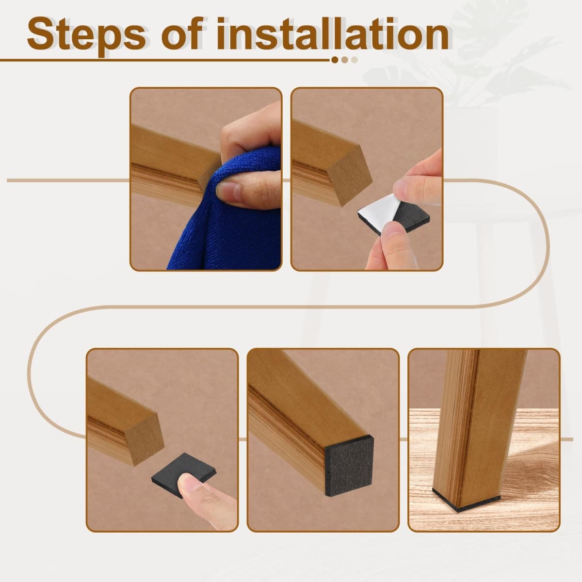 uxcell Felt Strips with Adhesive Backing, 3/4" x 61" x 0.2" Anti Scratch Furniture Felt Tapes Self-Stick Pads for Protecting Hardwood Floor, Black thumbnail 4