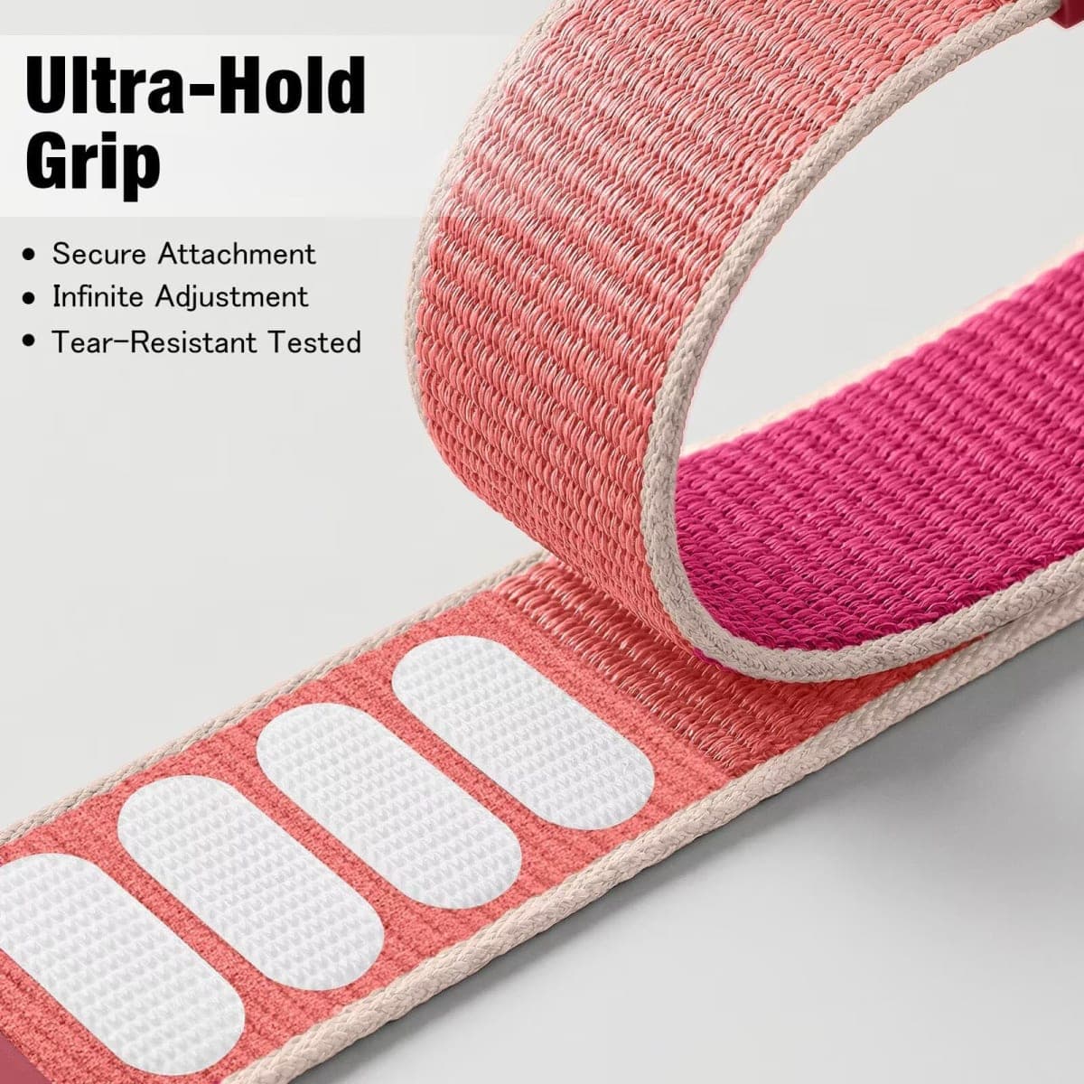 Bifeiyo Compatible with Apple Watch Bands Women Men 46MM 45MM 44MM 42MM 41MM 40MM 38MM,Nylon Sport Loop Strap for iWatch Series 10 9 8 7 6 5 4 3 2 1 SE Ultra(44/45/46/49/S3-42mm,Pomegranate) thumbnail 4