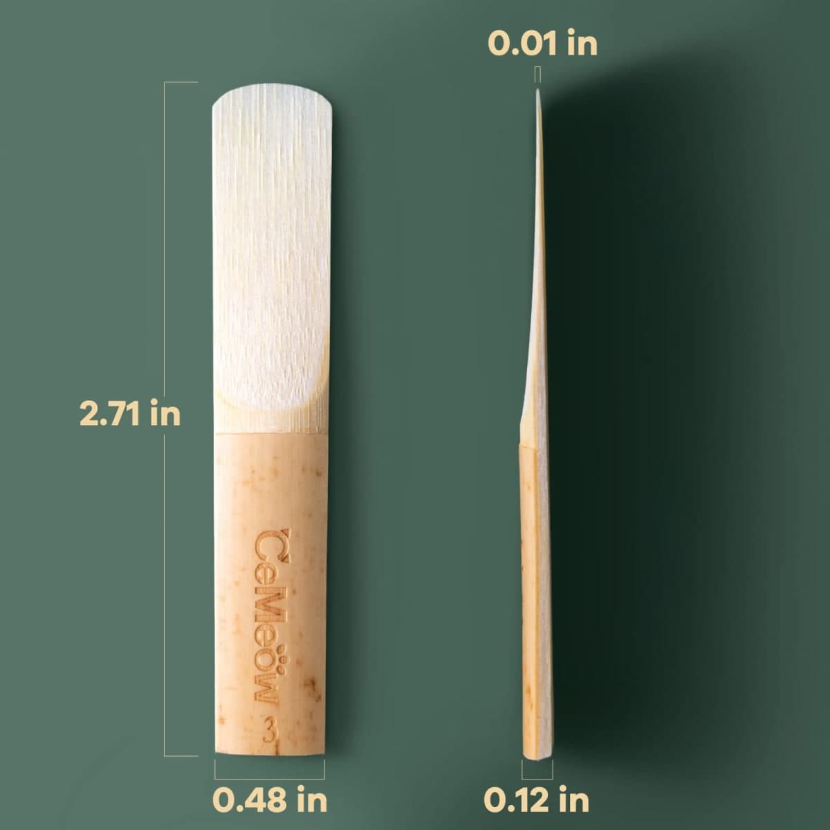 Clarinet Reeds 2.5 10Pack with Plastic Box, High Quality Material Thinner Reed Tip Advanced Cutting Technology for Clarinet Beginner and Player thumbnail 2
