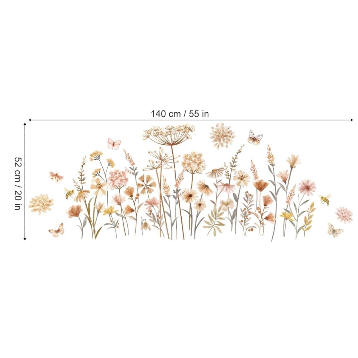 decalmile Boho Garden Flower Wall Decals Wildflower Floral Dandelion Daisy Wall Stickers Baby Nursery Girls Room Bedroom Wall Decor thumbnail 5