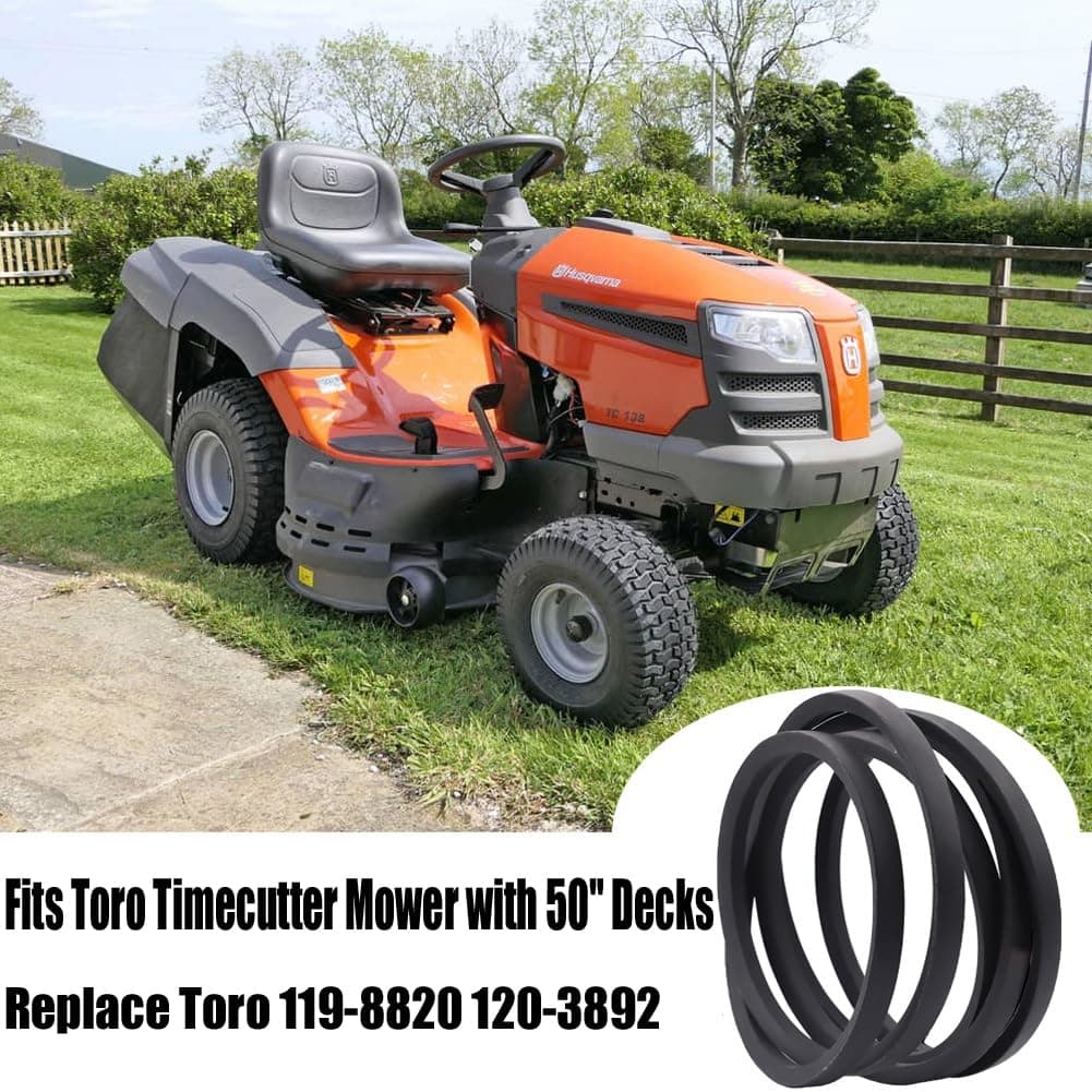 Annolai 119-8820 Deck Belt Replacement Lawn Mower V-Belt for Toro Timecutter ss5000 Parts SS5060 MX5060 74630 74361 74632 74635 74637 74641 with 50" Deck, 1/2 Inch x 141-1/2 Inch (119-8820) thumbnail 2