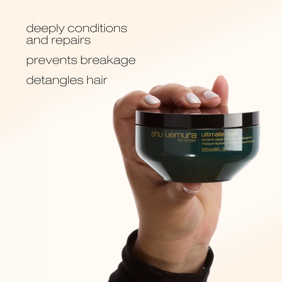 shu uemura art of hair Ultimate Reset Extreme Repair Hair Mask, Deeply Conditions and Nourishes Very Damaged Hair, Reduces Split Ends and Breakage, With Japanese Rice Extract, 200ml thumbnail 4