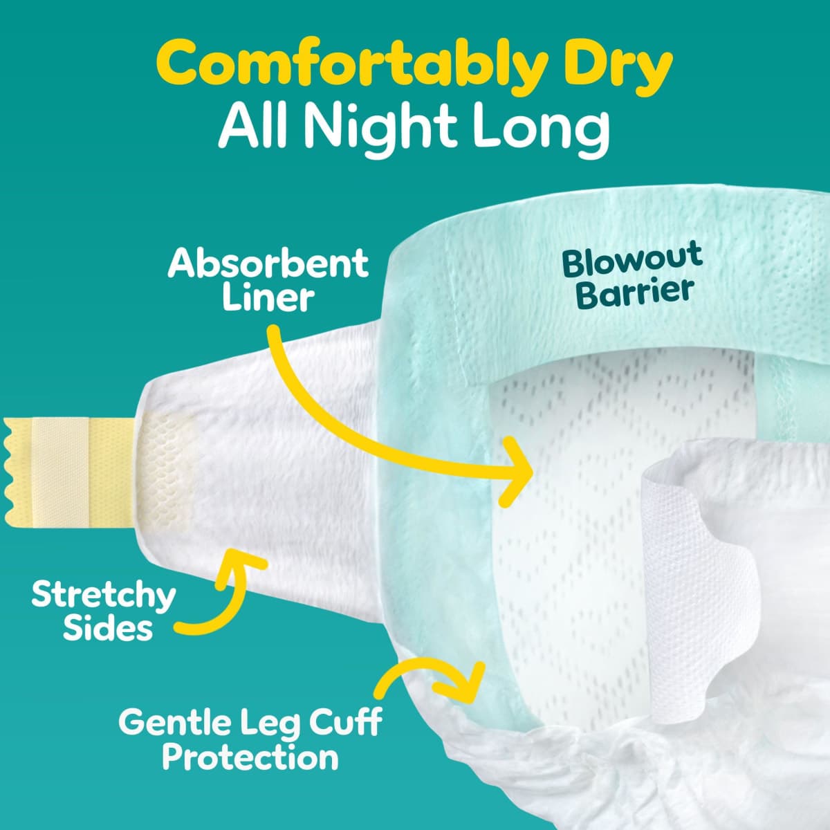 Pampers Swaddlers Diapers, Size 1, Absorbent, Keeps Baby Dry and Comfortable, Skin Safe Disposable Baby Diaper, 1 Pack (Count of 198) thumbnail 3