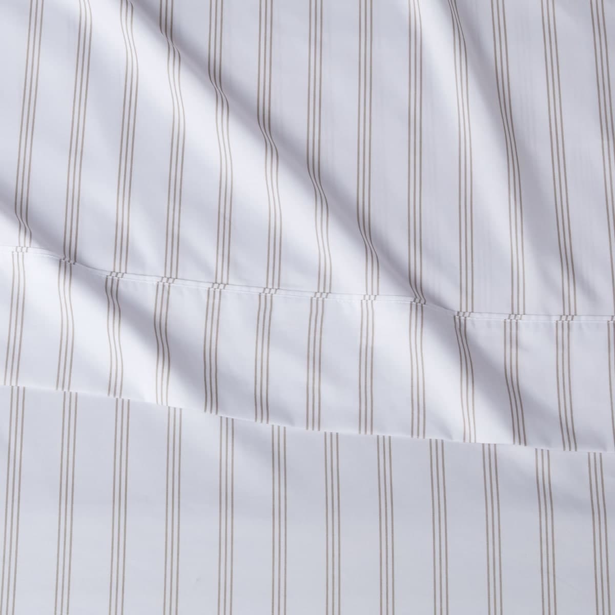Amazon Basics Lightweight Super Soft Easy Care Microfiber 4 Piece Bed Sheet Set with 14-Inch Deep Pockets, Queen, Taupe Stripe, Striped thumbnail 4