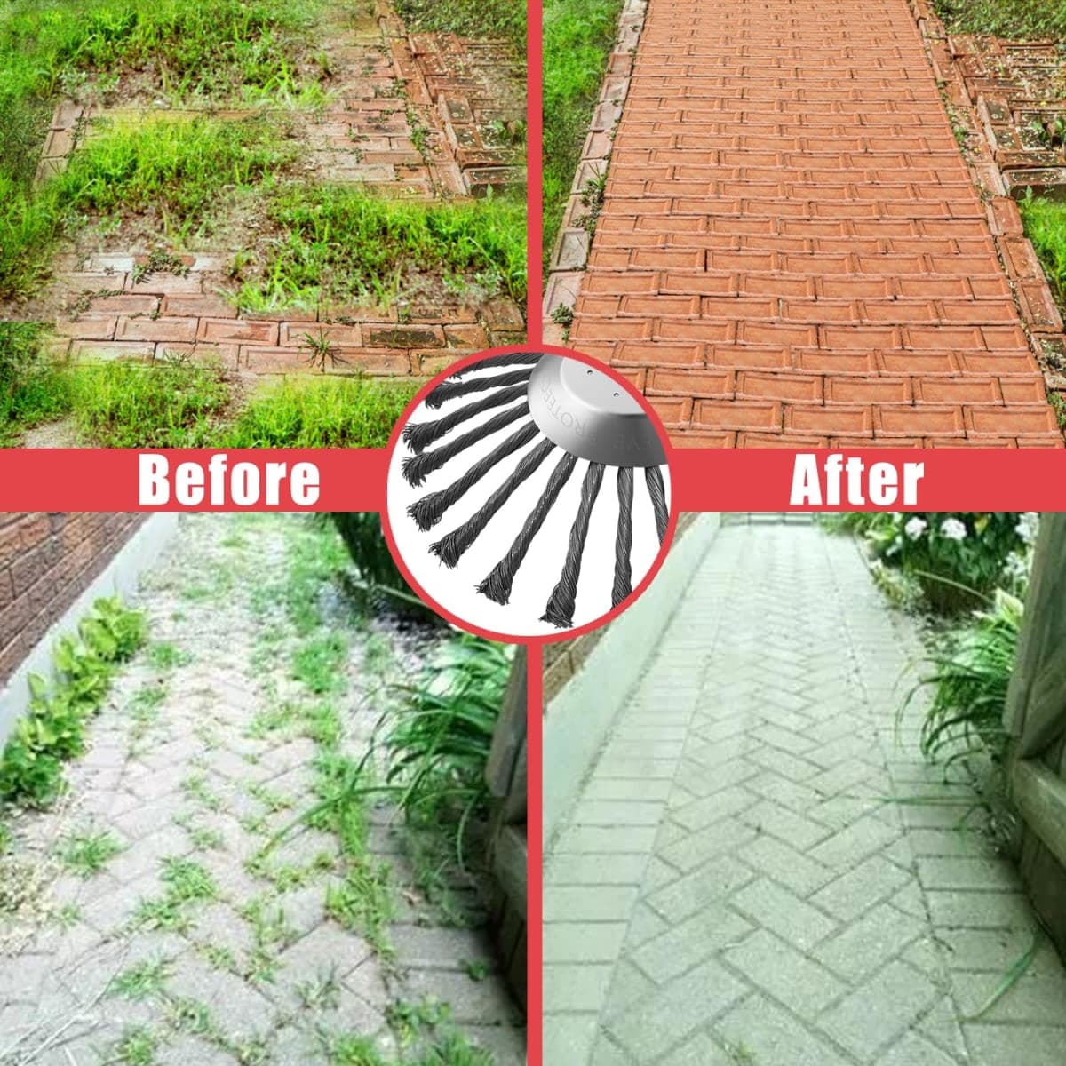 NeJesZoe 10 inch Unbreakable Steel Wire Weed Brush Cutter Trimmer Head,Lightweight Wired Trimmer Blade for Weed Trimmer,Wired Weed Cutter Universal Attachments Head,Upgraded Rotary Wire Weed Head thumbnail 3