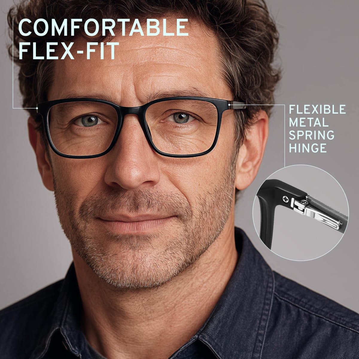 NOVIVON Active‑Fit +1.5 Reading Glasses for Men - Blue Light & UV Protective Readers with Bonus Case & Cloth thumbnail 2