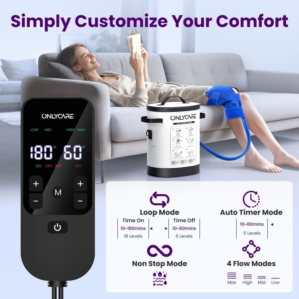 ONLYCARE Cold Therapy Machine, Ice Machine for Knee After Surgery thumbnail 3