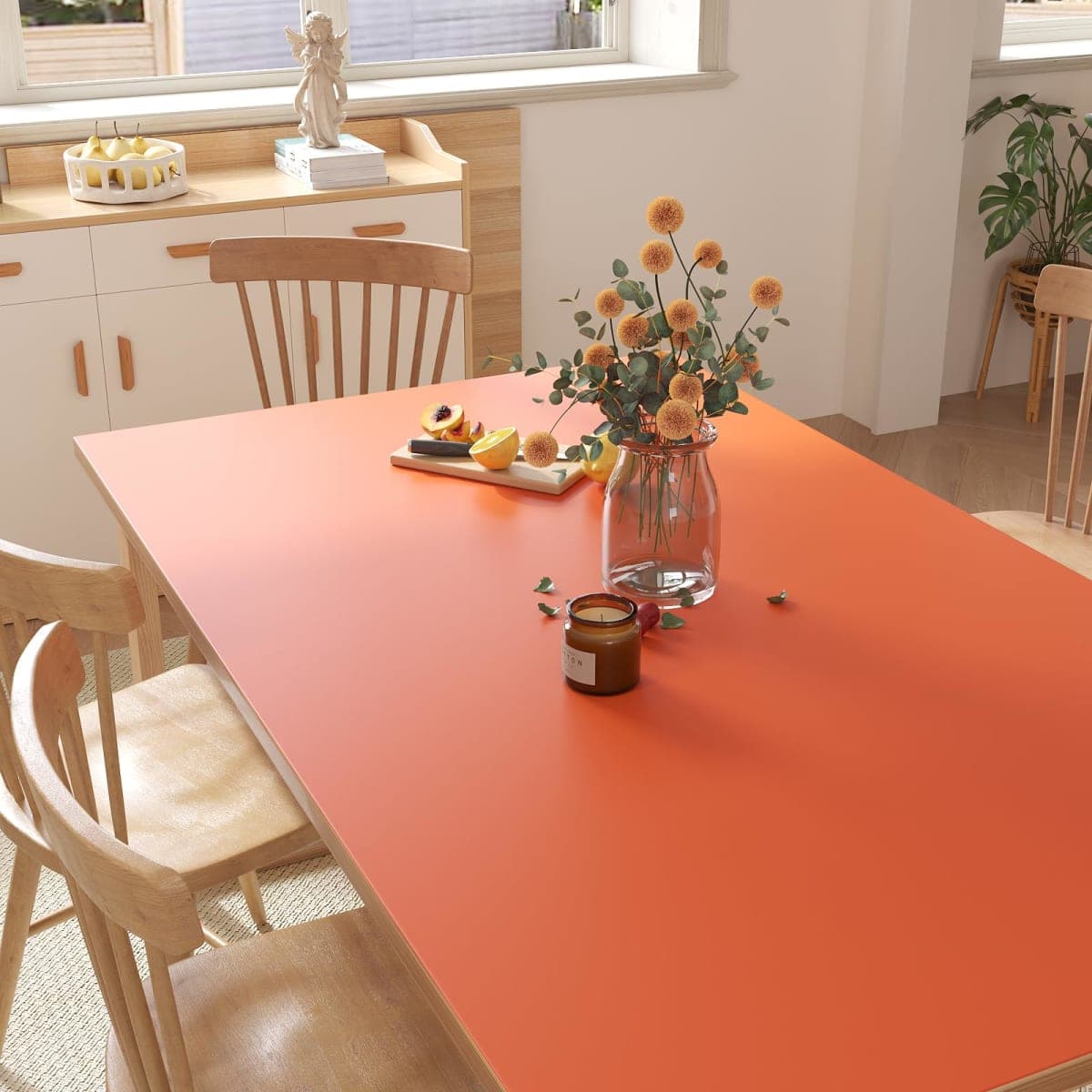 VaryStyle Burnt Orange Wallpaper Solid Color Peel and Stick Wallpaper Orange Contact Paper for Cabinets Drawers Shelves 15.7"x118" Self Adhesive Removable Waterproof Vinyl Wrap for Bedroom Bathroom thumbnail 5