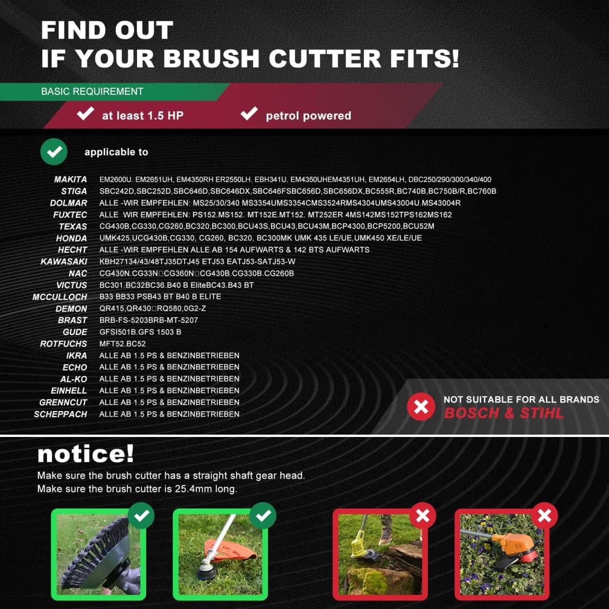 10 Inch Unbreakable Wired Trimmer Blade, Steel Wire Cutter Trimmer Head, Wire Rotary Brush Weed Trimmer Head, Weed Eater Head with Adapter Kit for Moss Grass Rust Removal, Gardening Lawnmower thumbnail 5