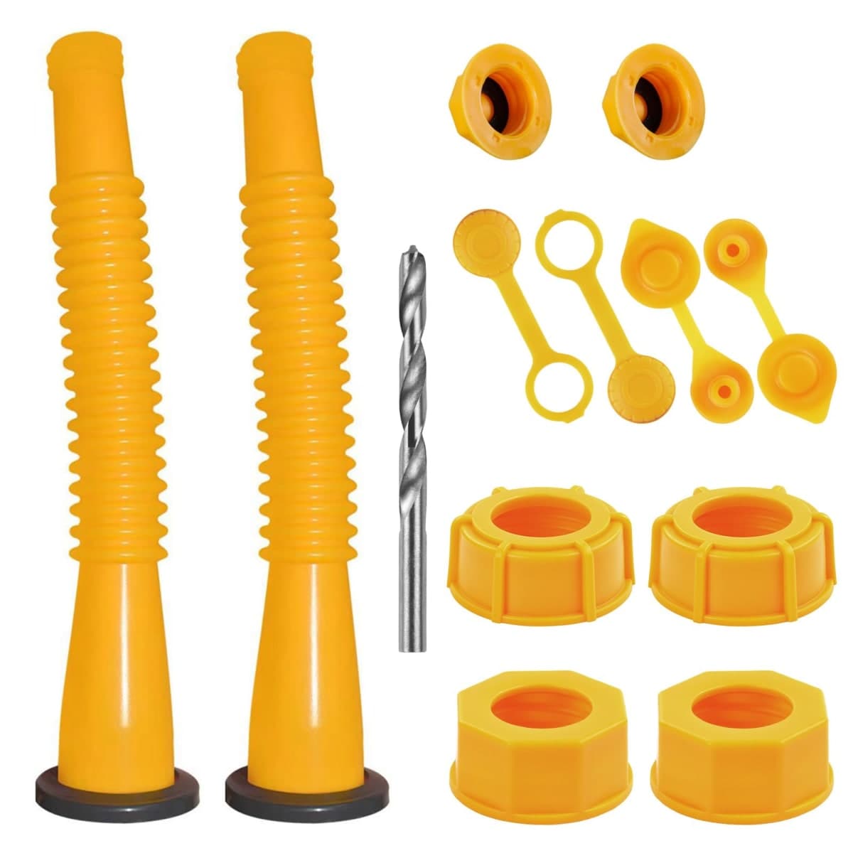 Gas Can Nozzle, Can Spout Replacement, Replacement Gas Can Spout. All gaskets are installed and ready to use upon receipt. For 1/2/5/10 gallon gas can. Easy and convenient to use (2 Kit-Yellow） — image 1