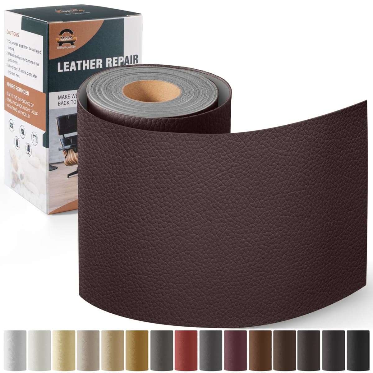 Leather Repair Kit for Furniture 4"x 63" Leather Tape Repair Patch Self Adhesive Sofa Vinyl Repair Patch Kit for Car Seat,Couch,Boat Seat,Chair - Dark Brown — image 1