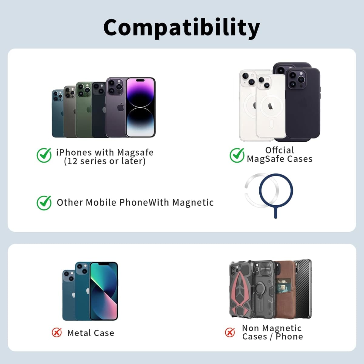 KRTALS Stronger Magnetic Phone Wallet RFID Leather Mag-Safe Card Holder for iPhone 16 Series, Mag-Safe Accessories Stick on Series for iPhone 17/16/15/14/13/12 and Pro/Promax, Black thumbnail 4
