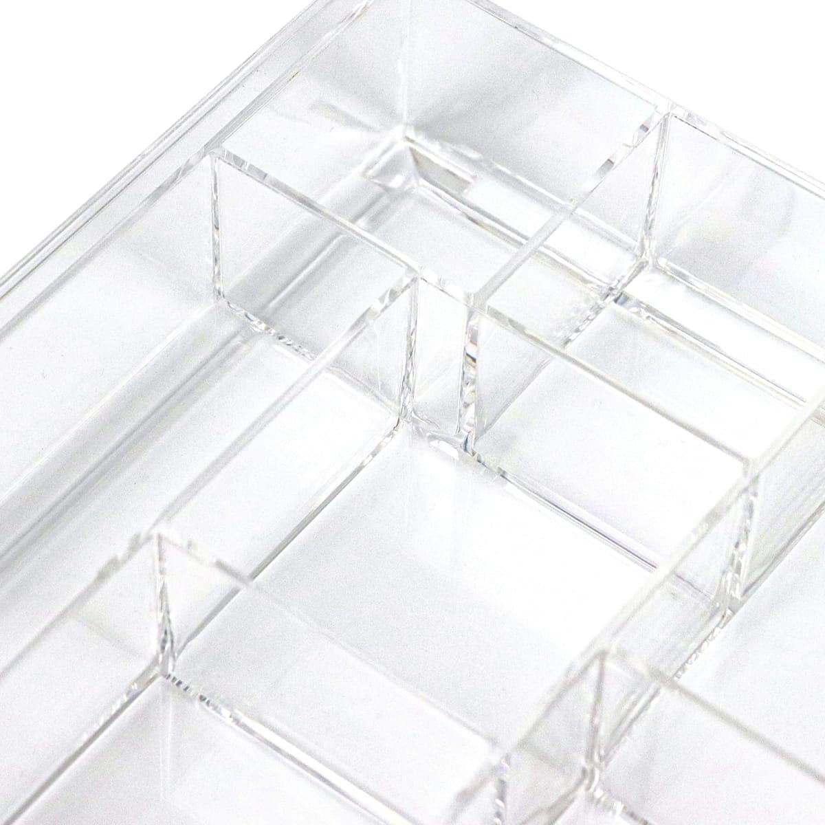 ZEXALOR 8-Section Clear Drawer Organizer, Large Acrylic Drawer Divider Tray for Desk,Bathroom,Office Makeup,Junk, Plastic Drawers Organizer 13.7" x 8.7" x 2" (8-Section) thumbnail 4