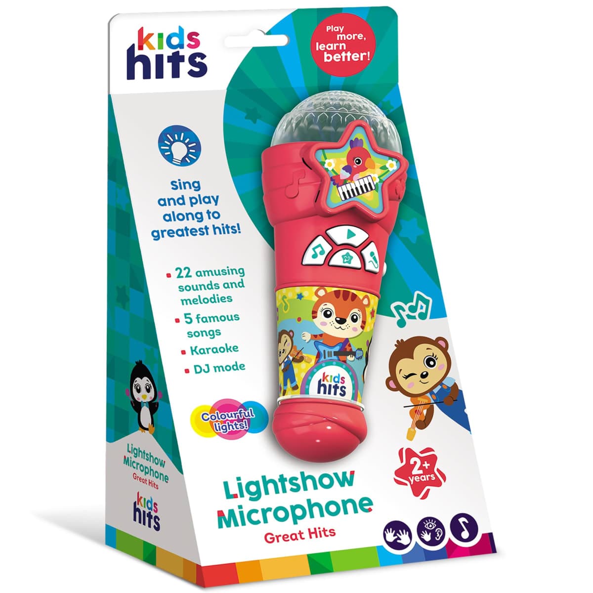 Kids Hits Educational Toddler Lightshow Microphone Toy - Great Hits, Red 2 Years Plus thumbnail 2