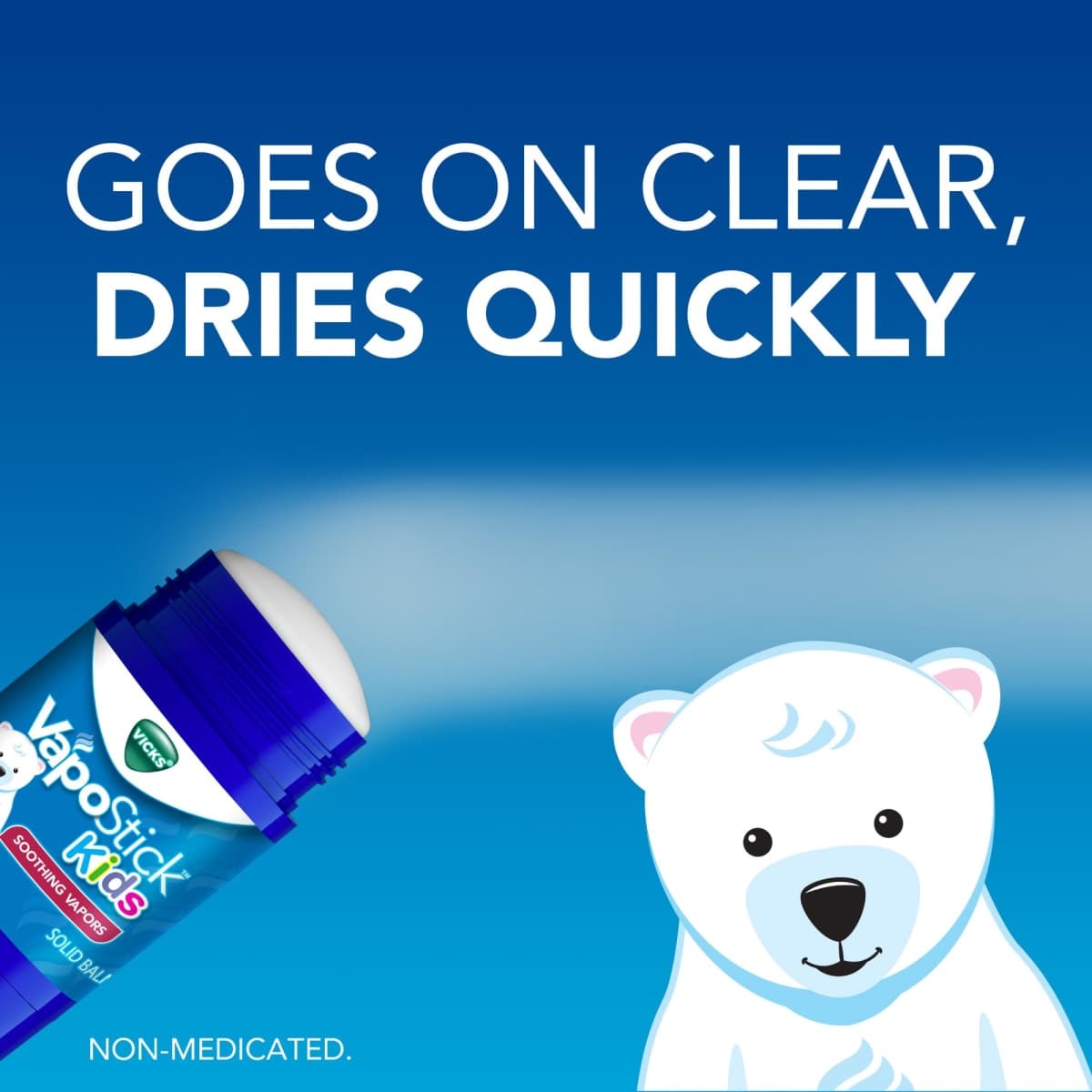 Vicks VapoStick Kids, Solid Balm, No Mess, for Kids Ages 4+ Soothing Non-Medicated Vicks Vapors, Easy-to-Use No-Touch Applicator, Lightweight Feel, 1.25oz x 2 thumbnail 5