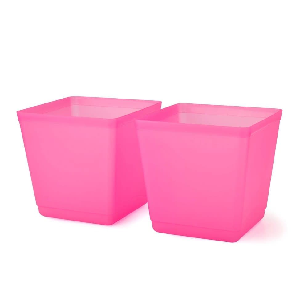 2 x 2pk 213oz Plastic Cube Storage Bins Pink - Bullseye's Playground™ — image 1