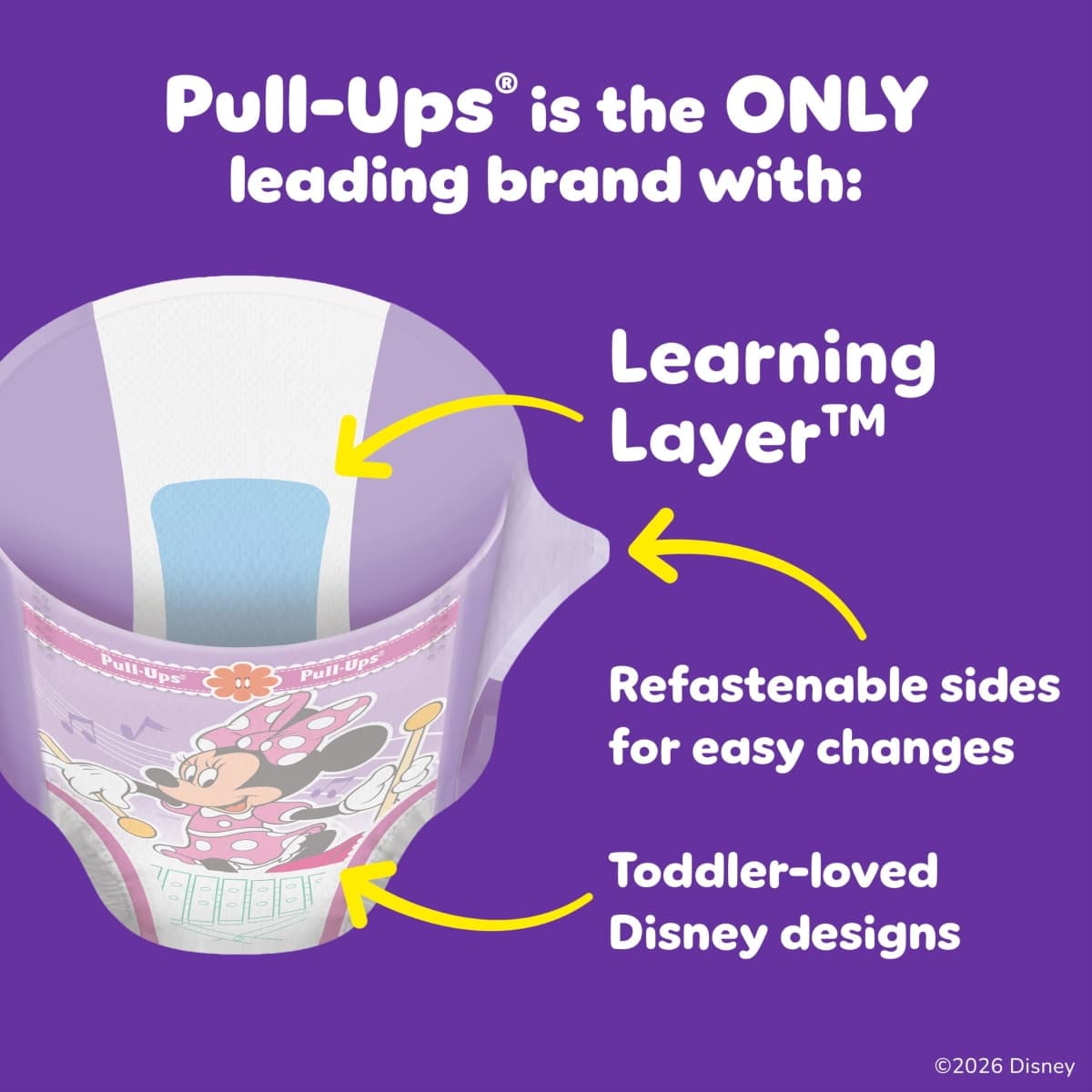 Pull-Ups Girls' Potty Training Pants, Size 4T-5T Training Underwear (38-50 lbs), 56 Count thumbnail 4