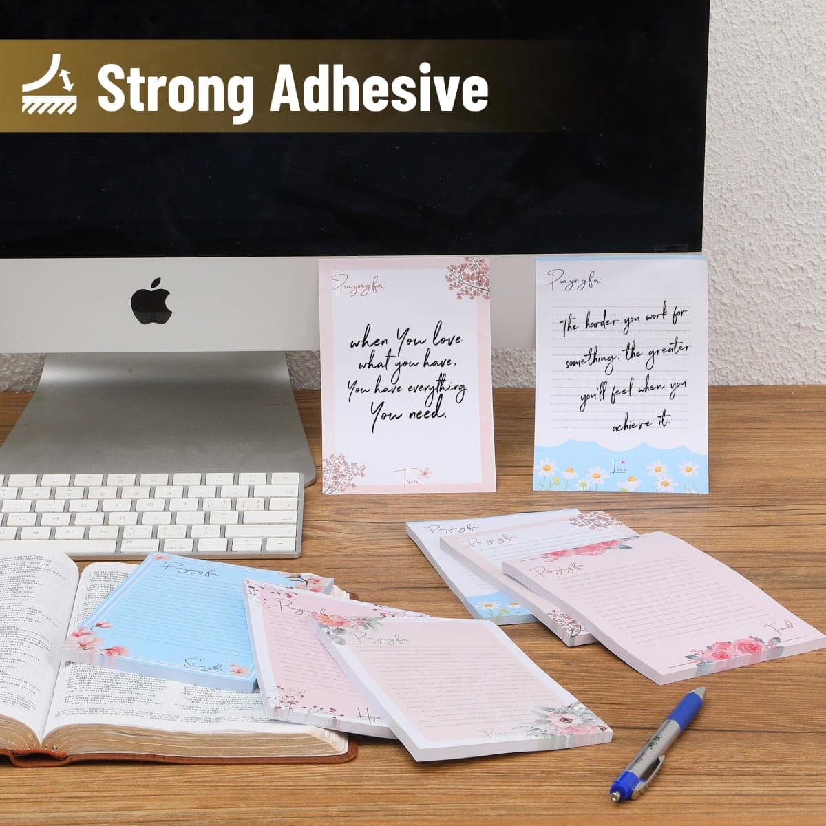 Mr. Pen 4x6 Floral Lined Sticky Notes, 6 Pads of 60 Sheets Each, Self-Stick Note Pads, Sticky Notes Bulk, 1 Count thumbnail 4