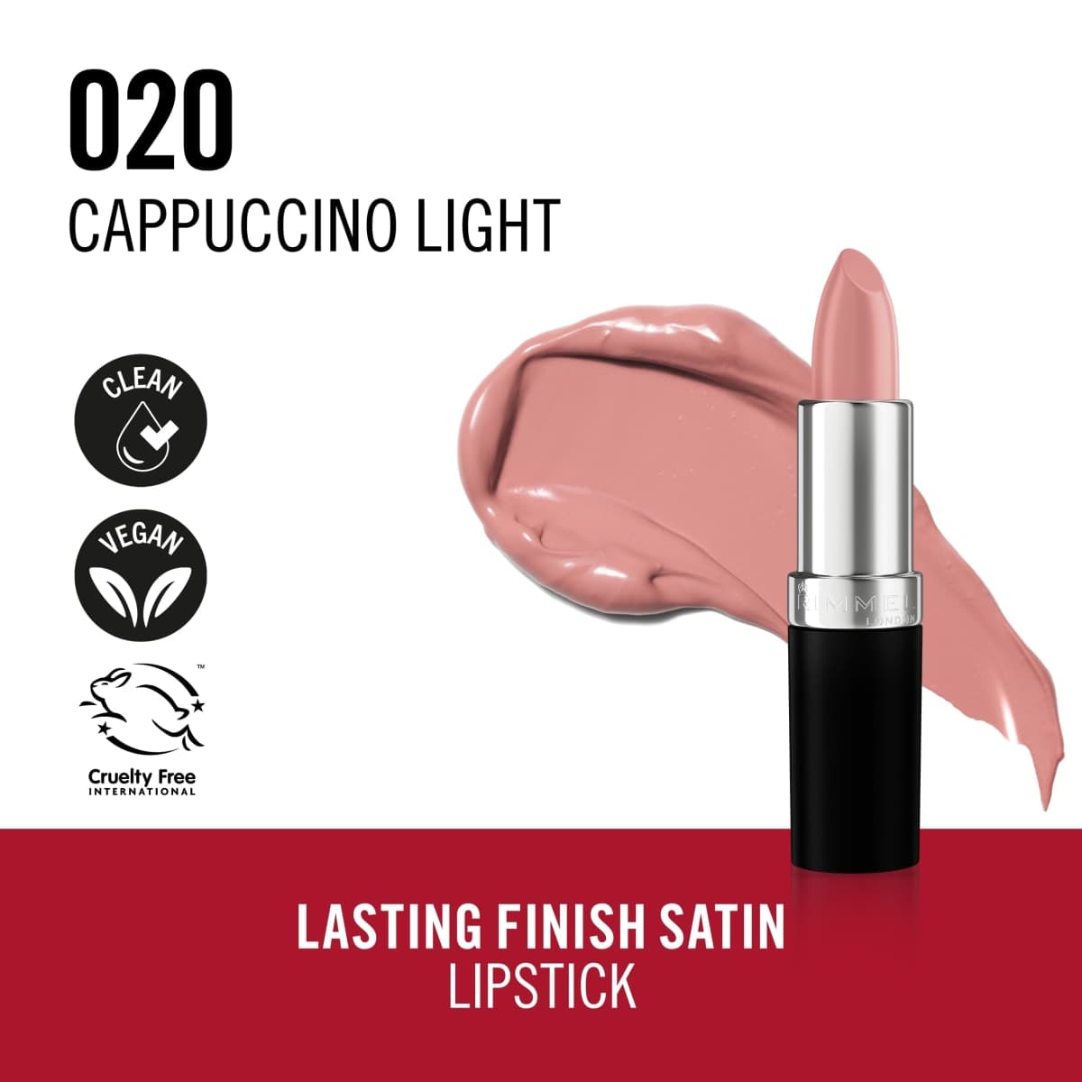 Rimmel Lasting Finish Lipstick- 90's Nude Collection 20 Cappuccino Light (Pack of 1) thumbnail 4