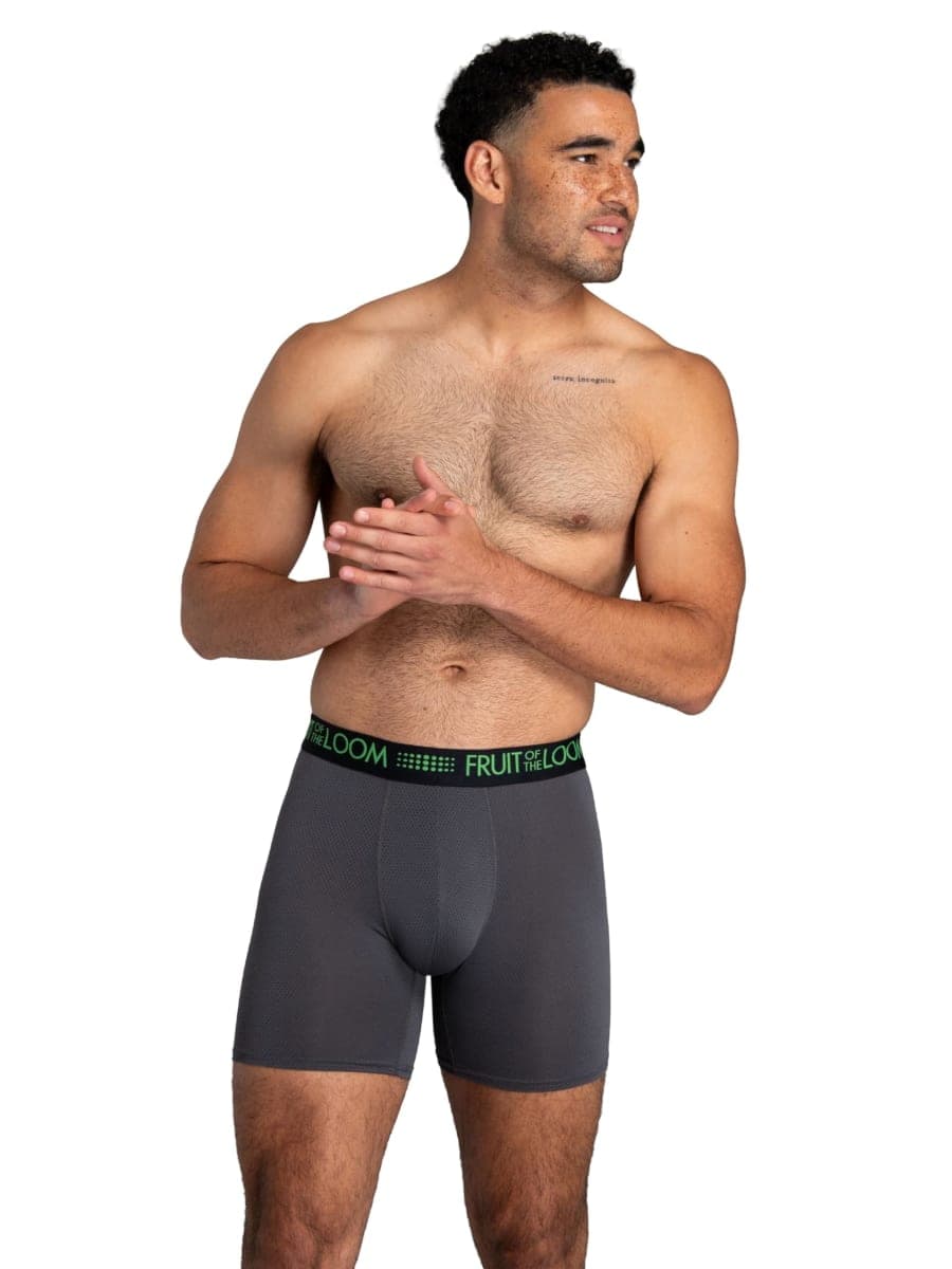 Fruit of the Loom Men's Breathable Boxer Briefs (Regular & Big Man), Regular Leg - Micro Mesh - 3 Pack - Assorted, Medium thumbnail 2