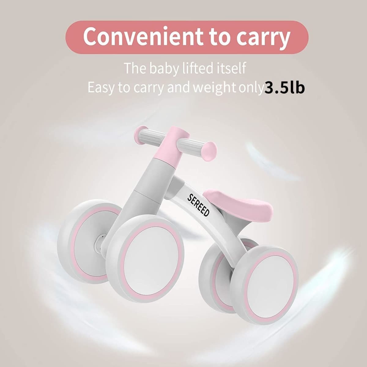 SEREED Baby Balance Bike for 1 Year Old Boys Girls 12-24 Month Toddler Balance Bike, 4 Wheels Toddler First Bike, First Birthday Gifts thumbnail 4