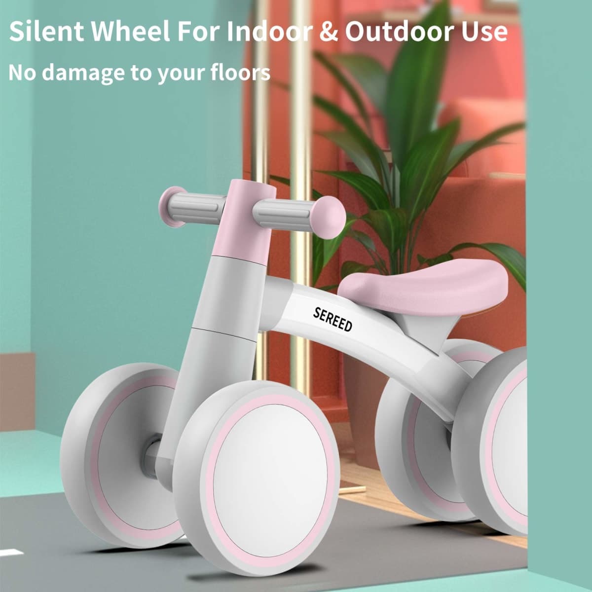 SEREED Baby Balance Bike for 1 Year Old Boys Girls 12-24 Month Toddler Balance Bike, 4 Wheels Toddler First Bike, First Birthday Gifts thumbnail 5