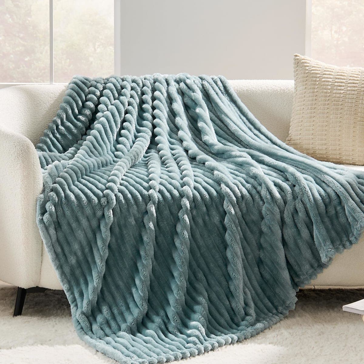 SUPRYNEX Green XL Throw Blanket 50x70 Inches - Striped Super Soft Plush Microfiber, Lightweight All-Season for Couch Sofa Bed thumbnail 4